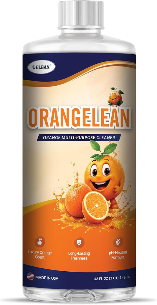 Multi Purpose Cleaner Orangelean Pet Odor Eliminator 32Oz - Concentrate - MAKES 16 GALLON - MADE in USA- Ph Neutral - Strong Floor Cleaner Odor Eliminator - Stain Remover Cleaner & Deodorant