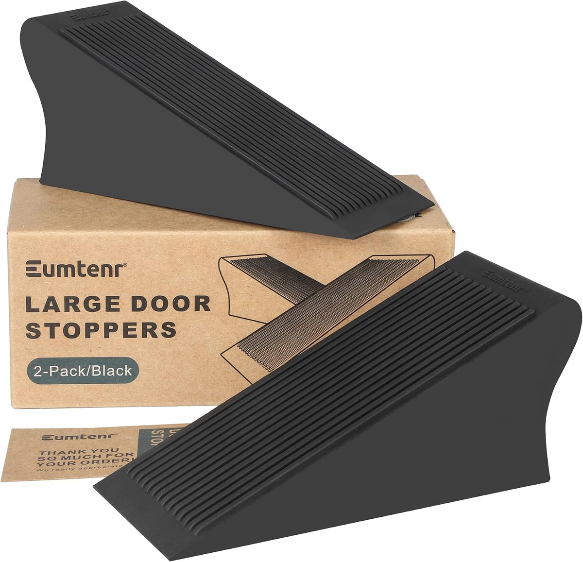 Rubber Door Stoppers for Bottom of Door, Solid Big Door Stop 2 Pack