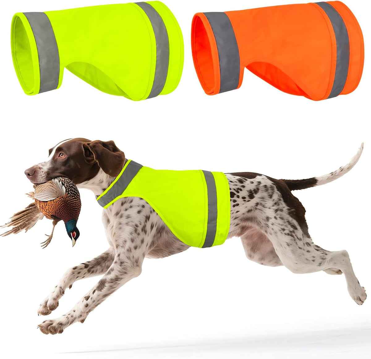 2 Pieces High Visibility Dog Vest, Reflective Vest for Hunting,Soft Adjustable Reflective Jacket for Outdoor Hunting,Keep Dog in Sight and Safe from Hunter (Fluorescent Green&Blaze Orange,Xl)