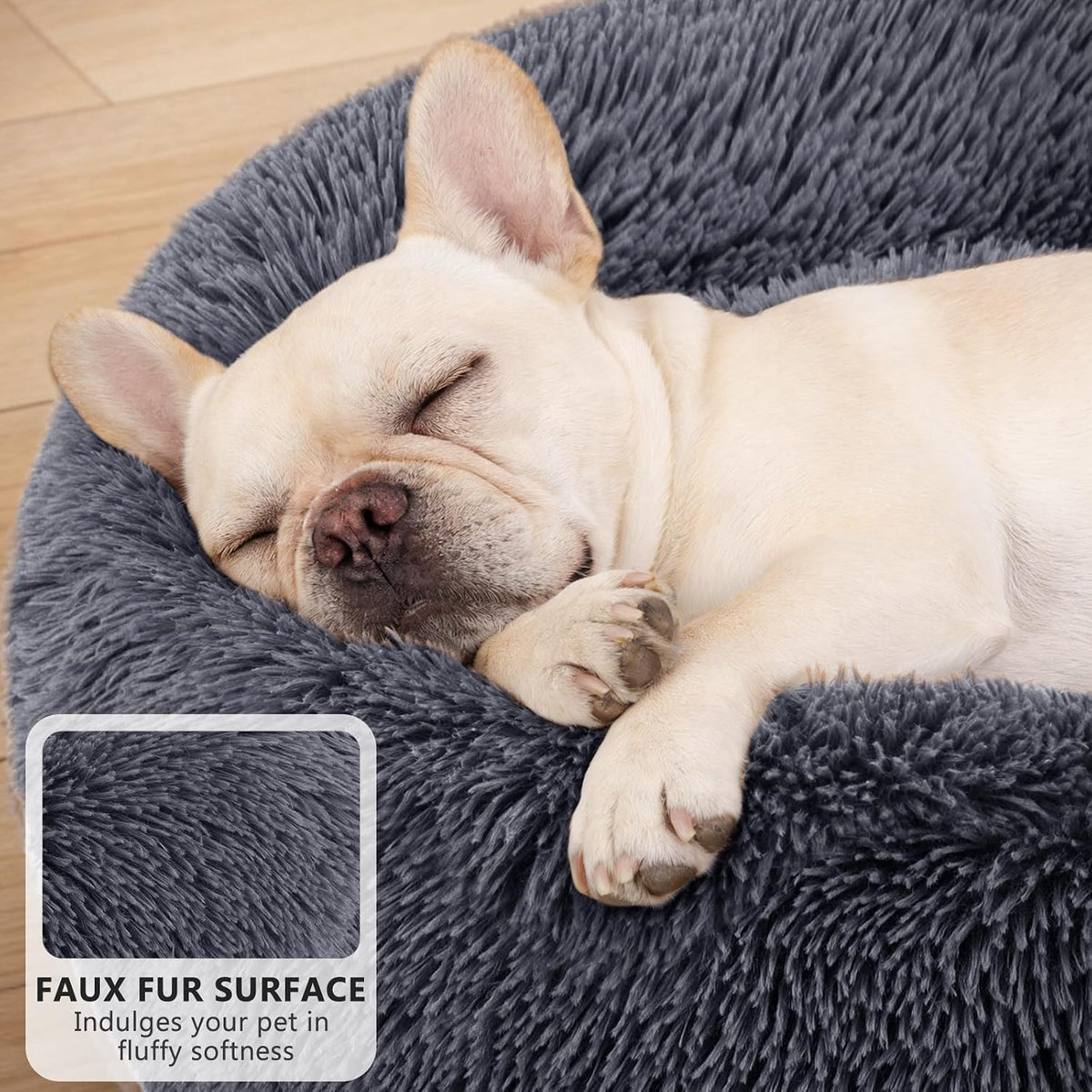 MIXJOY Orthopedic Dog Bed Comfortable Donut Cuddler round Pet Beds Ultra Soft Washable Dog and Cat Cushion Bed (30'', Grey)