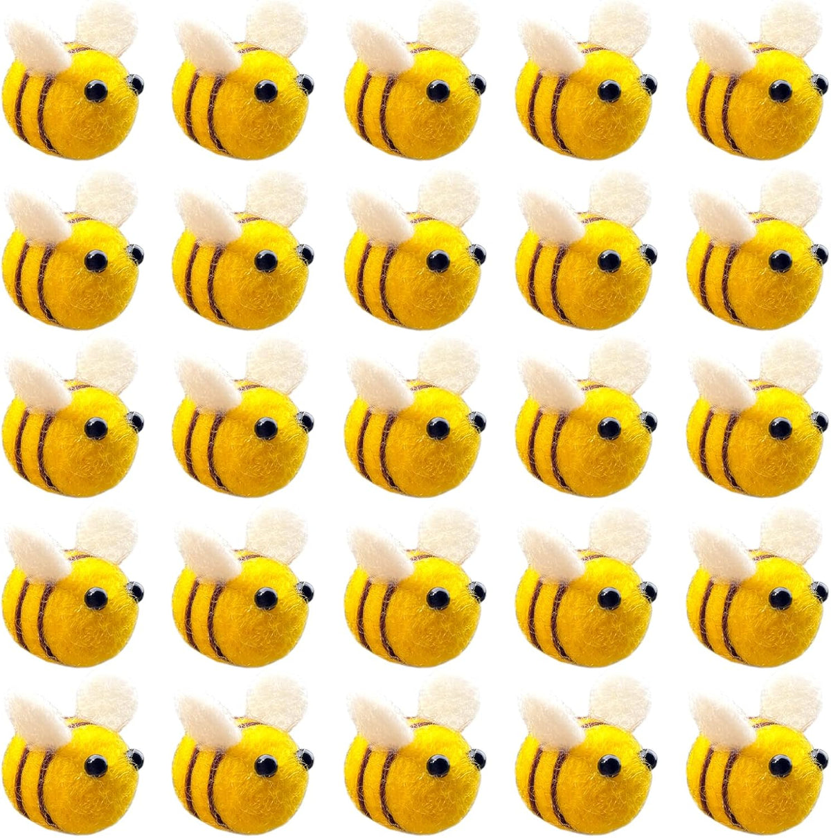 Acceleah 25Pcs Wool Felt Bumblebees, for Room Decor & DIY Craft Accessories