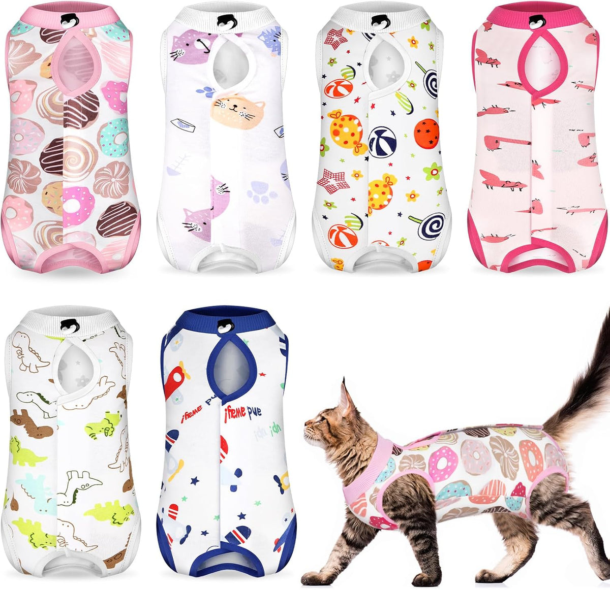 Kacctyen 6 Pack Cat Recovery Suit after Surgery anti Licking
