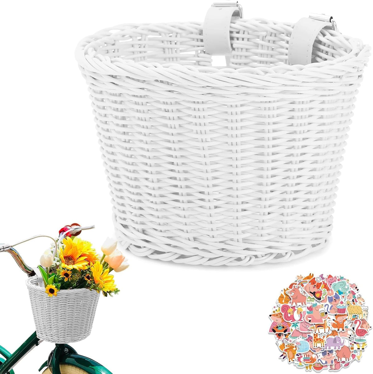 Women Bike Basket Front Handlebar Bicycle Basket White Baskets