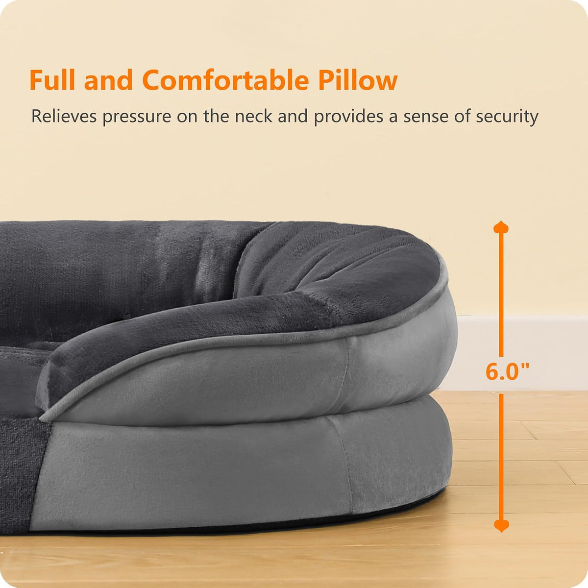 Dwanton Orthopedic Waterproof Medium Dog Bed Sofa, Gel Memory Foam, 36"