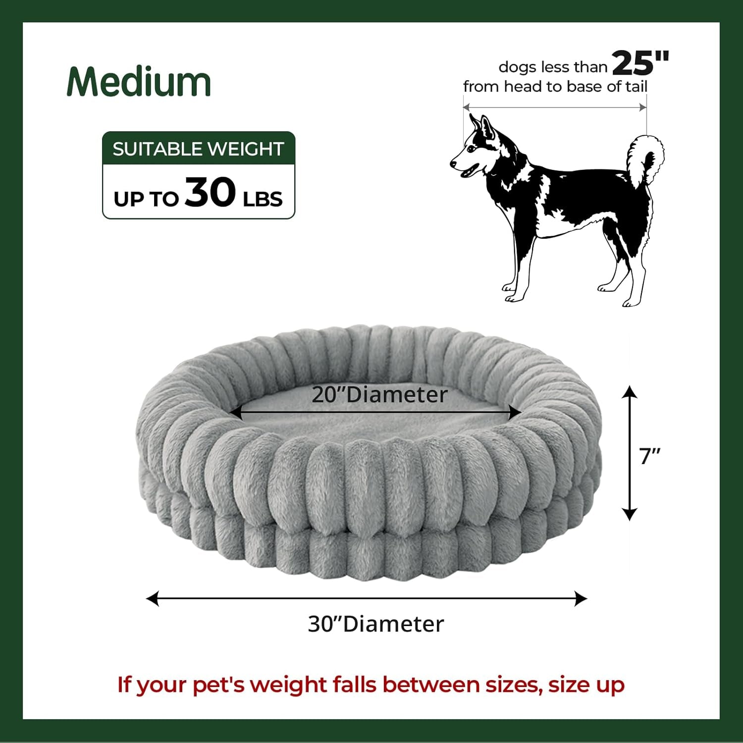 BALANCE Luxury Donut Dog Bed, 30 Inches round Dog Bed Medium Size Dogs Washable, Orthopedic Calming Dogs Bed for Pets with Anti-Slip Bottom, Oatmeal