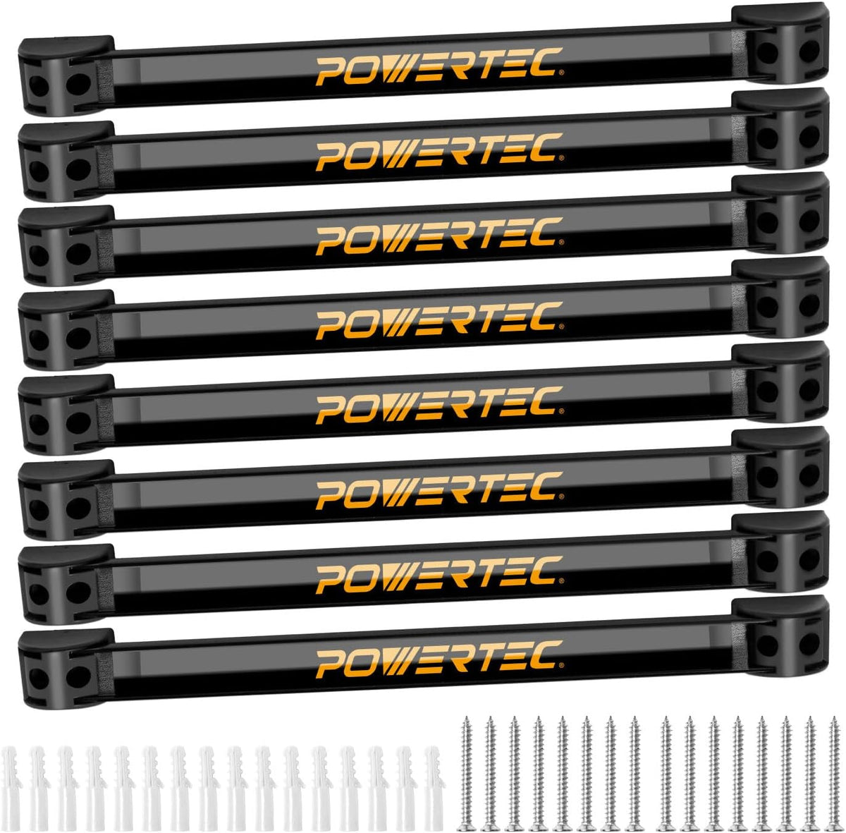POWERTEC 12 Inch Magnetic Tool Holder Strip (8-Pack), Heavy Duty Metal Magnet Bar Organizer for Garage, Workshop and Kitchen, Wall Mount Storage Rack with Screws