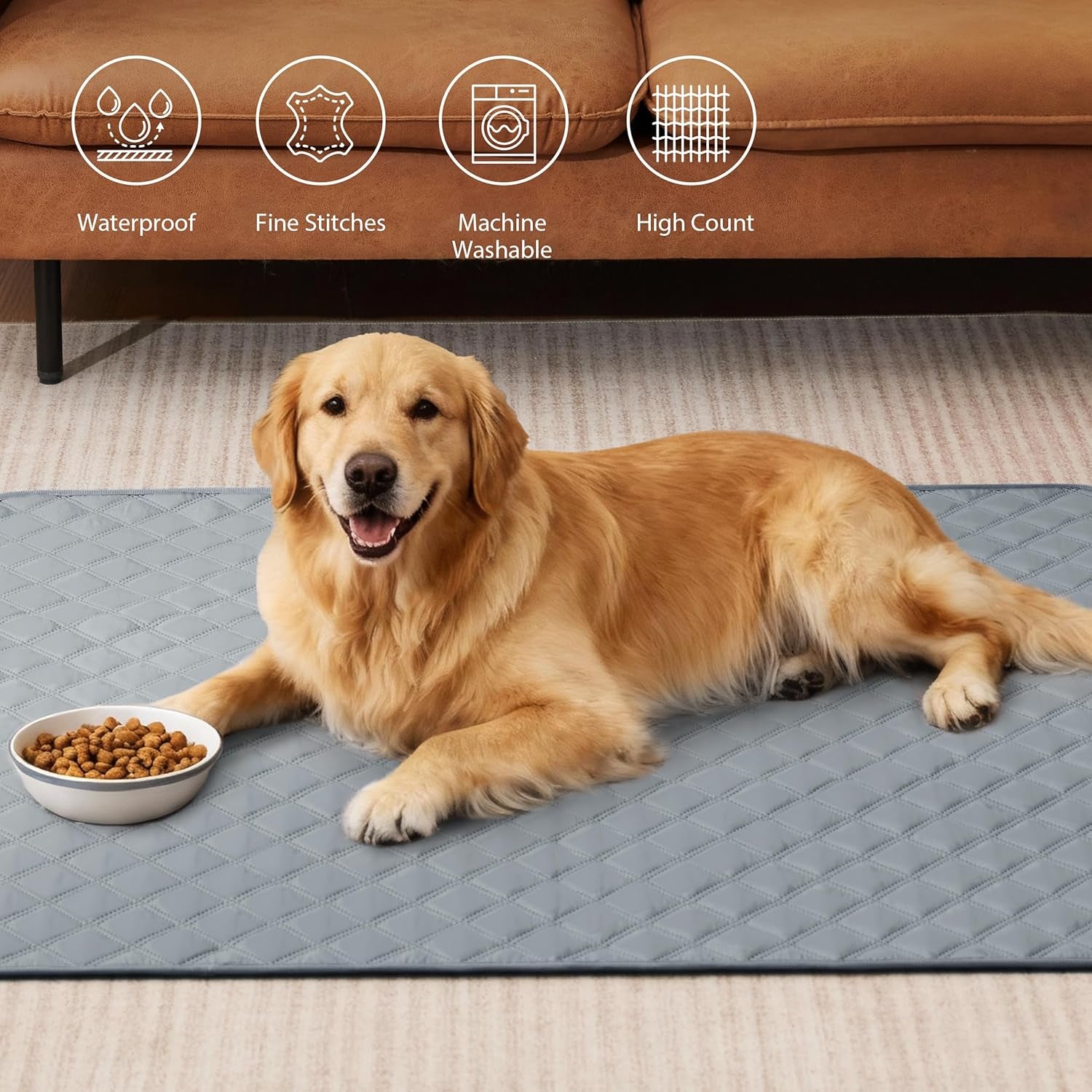 Eterish Reusable Washable Pee Pads for Dogs Large/Extra Large 36'' X 41'' 2 Pack, Absorbent Pet Puppy Dog Training Pads Non-Slip, Waterproof Whelping Potty Pads for Dogs Leak-Proof