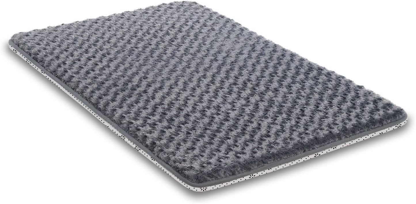 Dog Bed for Crate High Resilience Foam Crate Pad Mat for Medium Large Dogs Washable Anti-Slip,35" X 22",Dark Gray