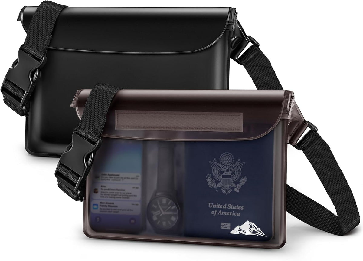 HEETA 2-Pack Waterproof Fanny Pack Pouch Dry Bag for Phone Passport Purse