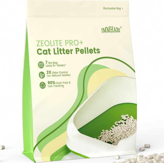 Enhanced Cat Litter Pellets 7 Lbs, Generic Litter Refills Exclusively for Shifting Litter Box Systems, Dehydrating Pellets, Zeolite, Long-Lasting Odor Control Non-Climping