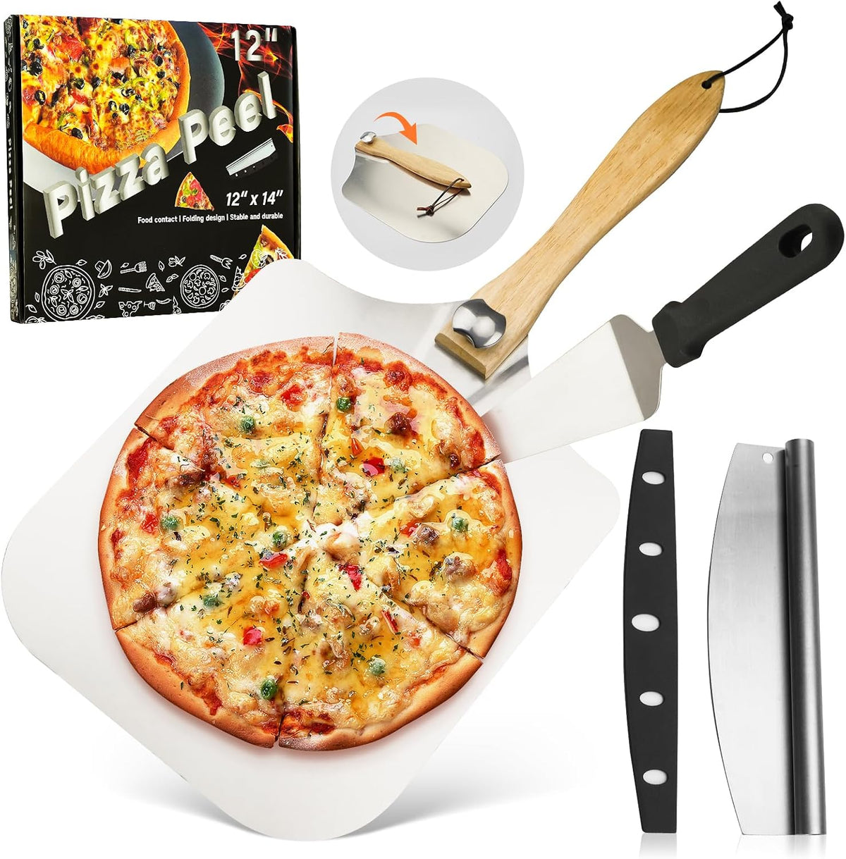 Pizza Peel Aluminum Pizza Paddle Set Agigear 12 X 14 Inch Pizza Spatula