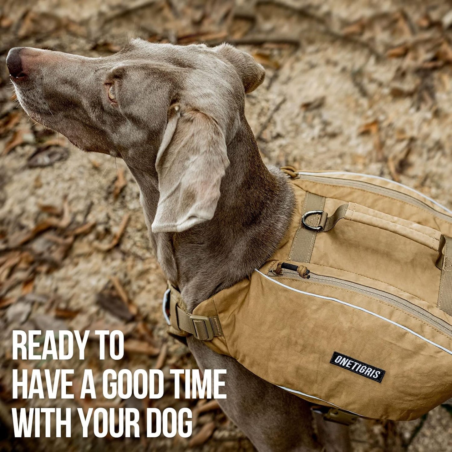 ONETIGRIS Y-Shaped Dog Backpack No Pull CAMLUS Dog Saddle Bag with D-Rings, Lightweight Dog Pack Hiking Gear for Dogs Hunting Camping Travel