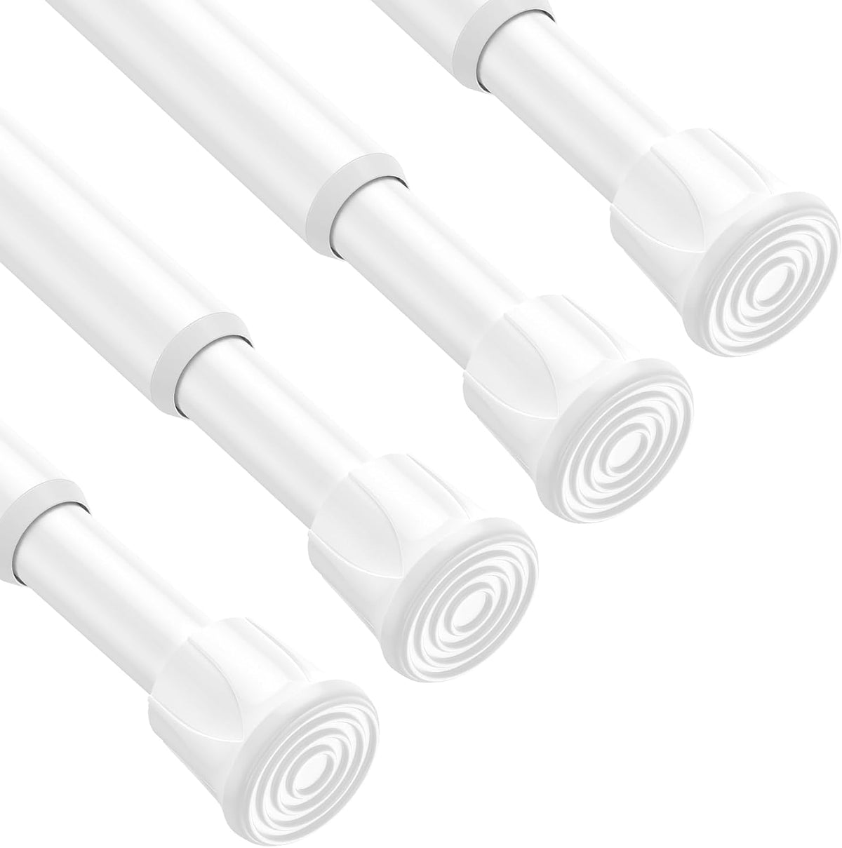 Spring Tension Curtain Rod 28-48'' 4 Pcs Adjustable Rods No Drilling
