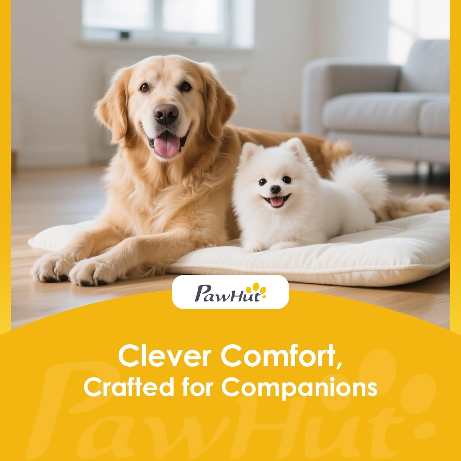Pawhut Velvet Large Dog Couch with Foam Cushion, Soft and Cute Dog Bed with Pearl Design, Pet Sofa for Big and Medium Breeds, Coffee