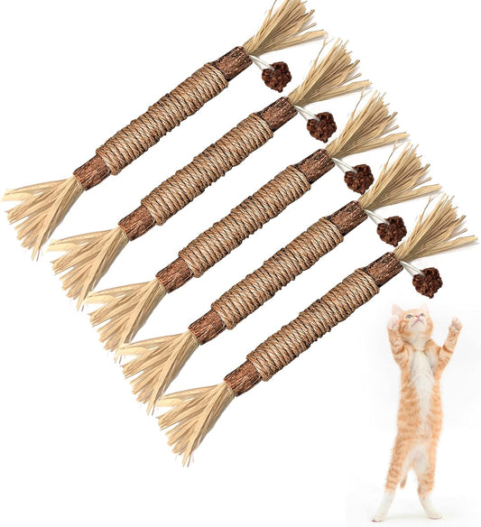 Silvervine Sticks Cat Chew Toys for Indoor Cats Dental Care Teeth Cleaning, Natural Kitten & Cat Teething Toys for Health, Cat Chew Stick Treat Edible Suitable for All Breeds of Aggressive Chewers Cat