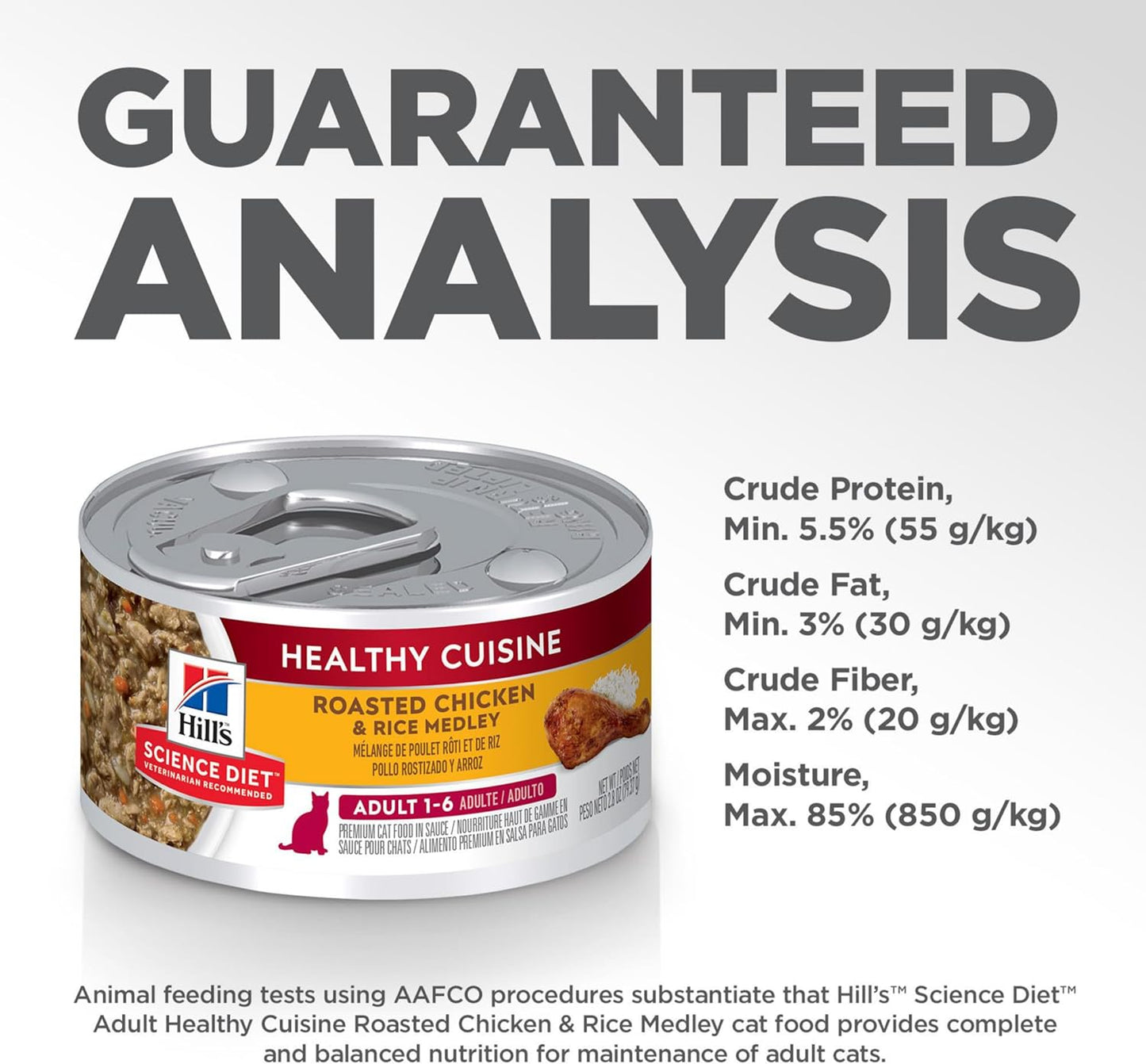 Hill'S Science Diet Adult 1-6 Healthy Cuisine Wet Cat Food, Roasted Chicken & Rice Medley in Gravy, 2.8 Oz. Cans, 24-Pack