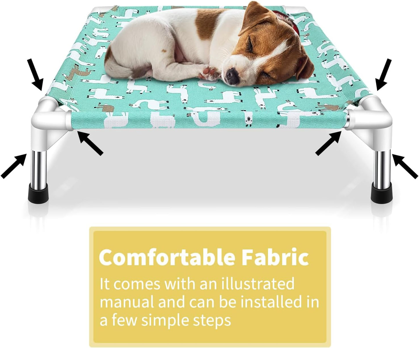 Elevated Dog Bed Pet Cot for Small Dogs, Indoor and Outdoor Use for Small Pets