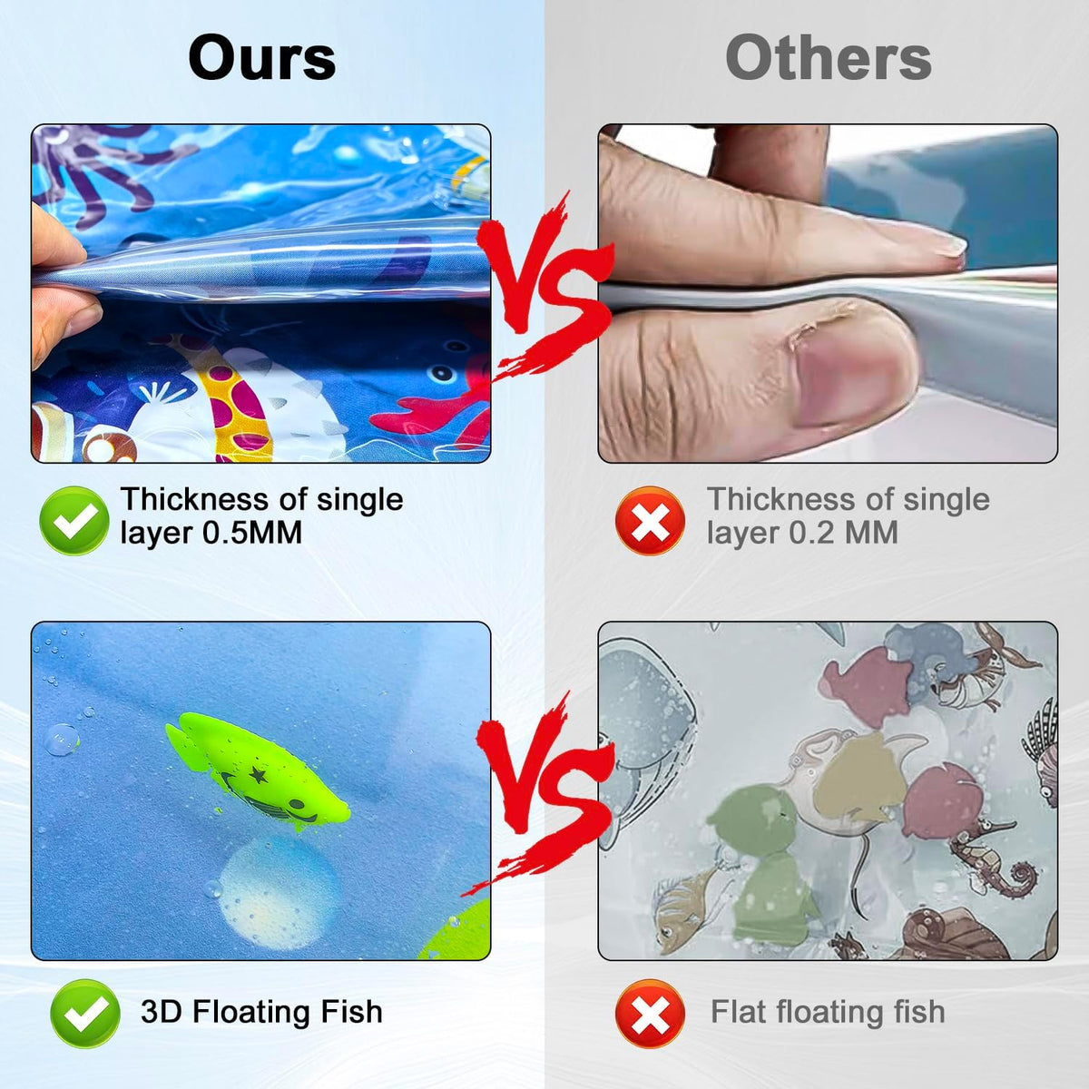 Marine Life Themed Cat Play Mat, Thickened Water Sensor Play Mat for Cats, Water Sensor Play Mat with Fish, Pet Water Sensor Mat, Water Sensor Mat Water Feature (Square Octopus)