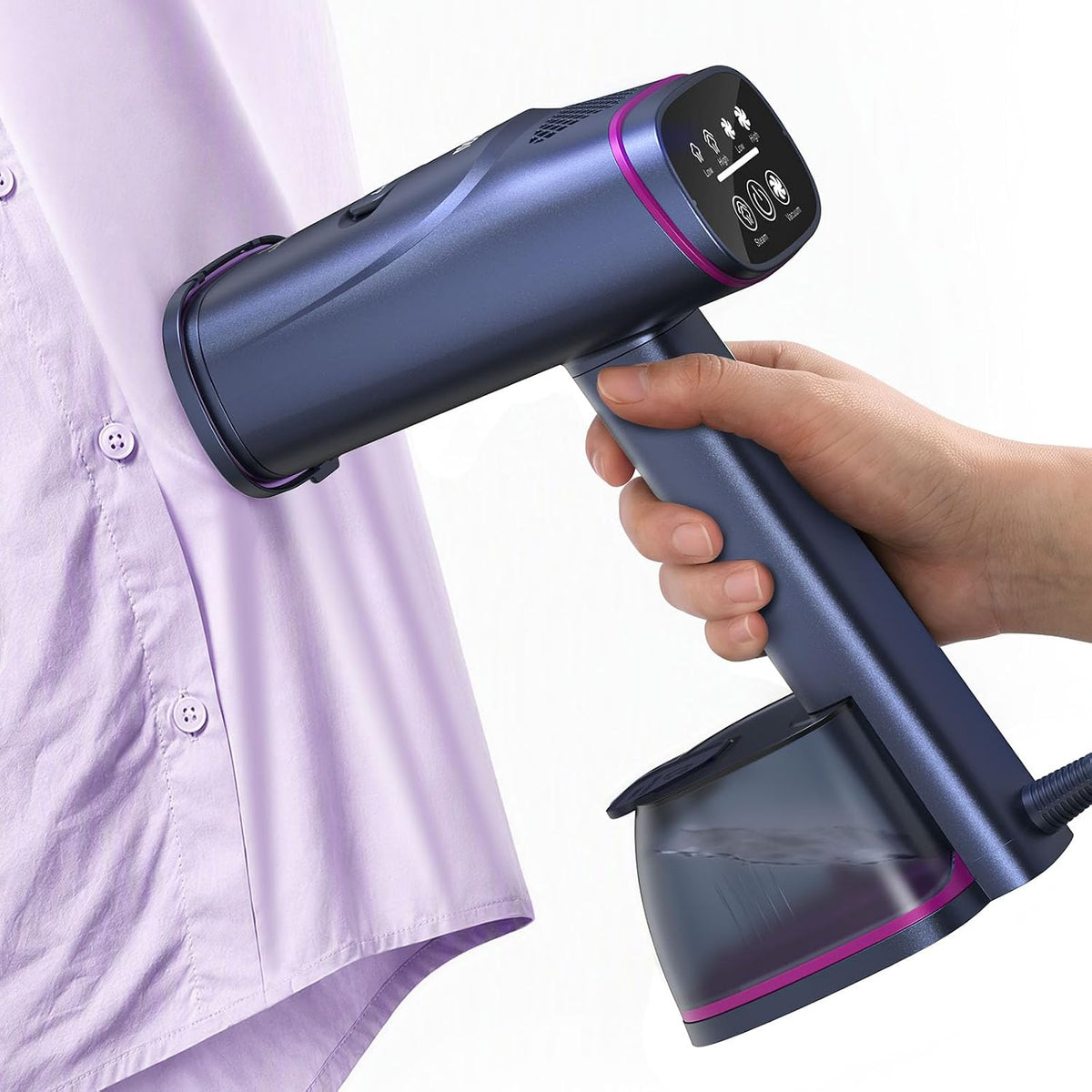 Vacuum Steamer for Clothes, 5000Pa Handheld Steamer & Iron 2 in 1