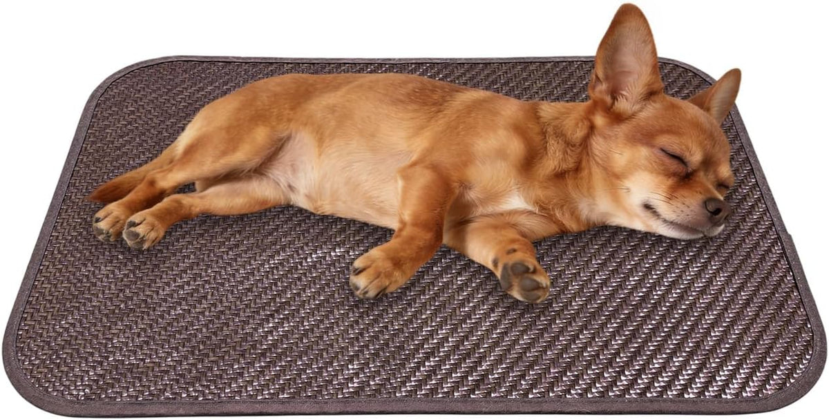Woven Cool Mat for Cats, Waterproof Rinse-Clean Pad, 26" X 16"