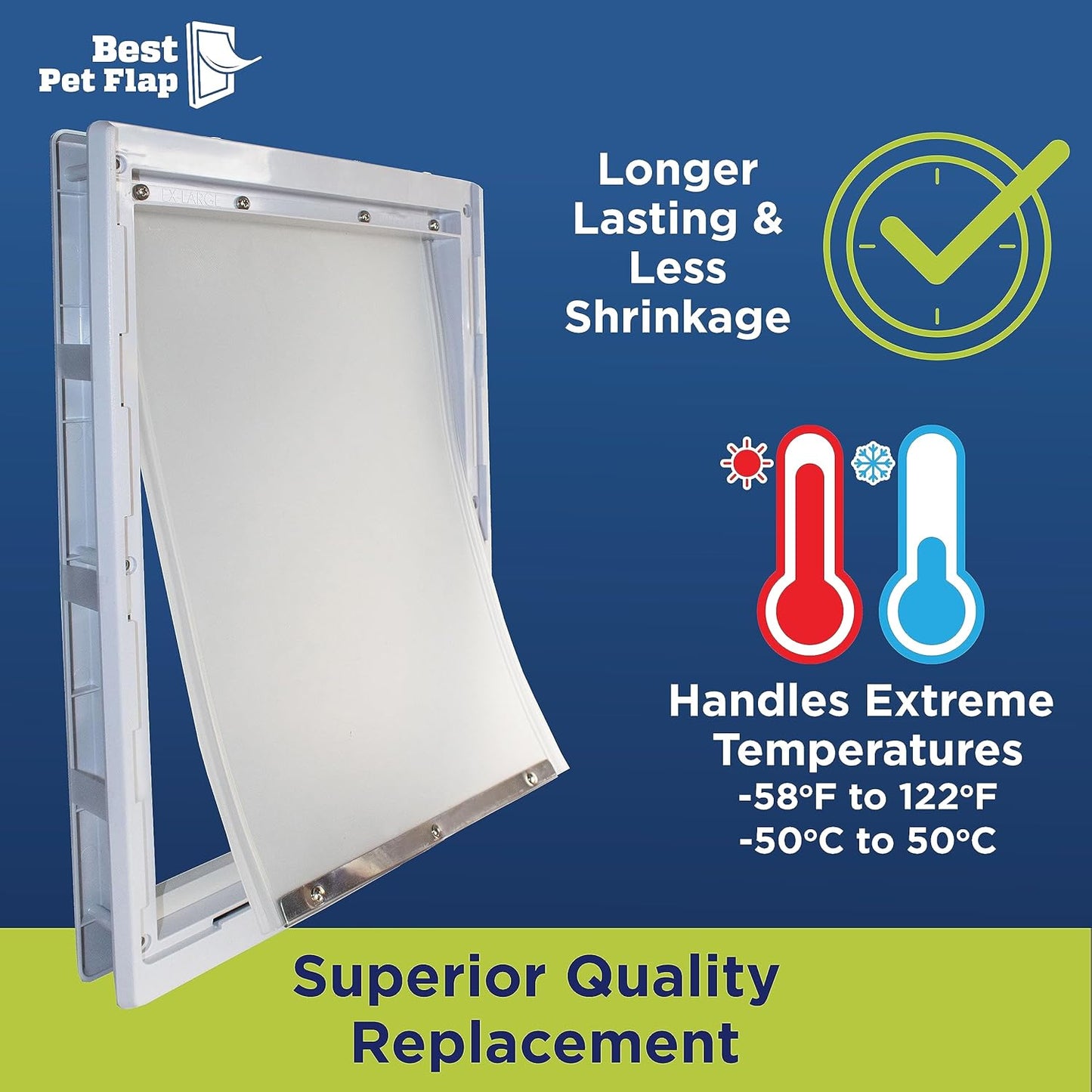 Best Pet Flap XL Replacement Dog Door Flap Compatible with Ideal Pet Products Designer Series DSPRFXL RFXLN - Measures 10.5" X 15" Longer Lasting, Most Energy Efficient, Less Shrinkage, BPA Free