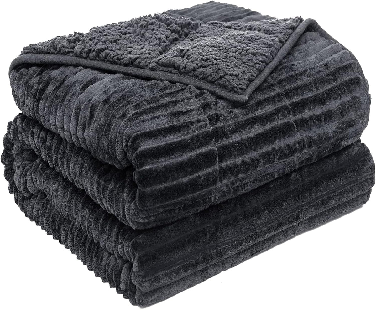 Sherpa Fleece Weighted Blanket for Adults, Ultra Soft Fuzzy, 48"X72" 15Lbs