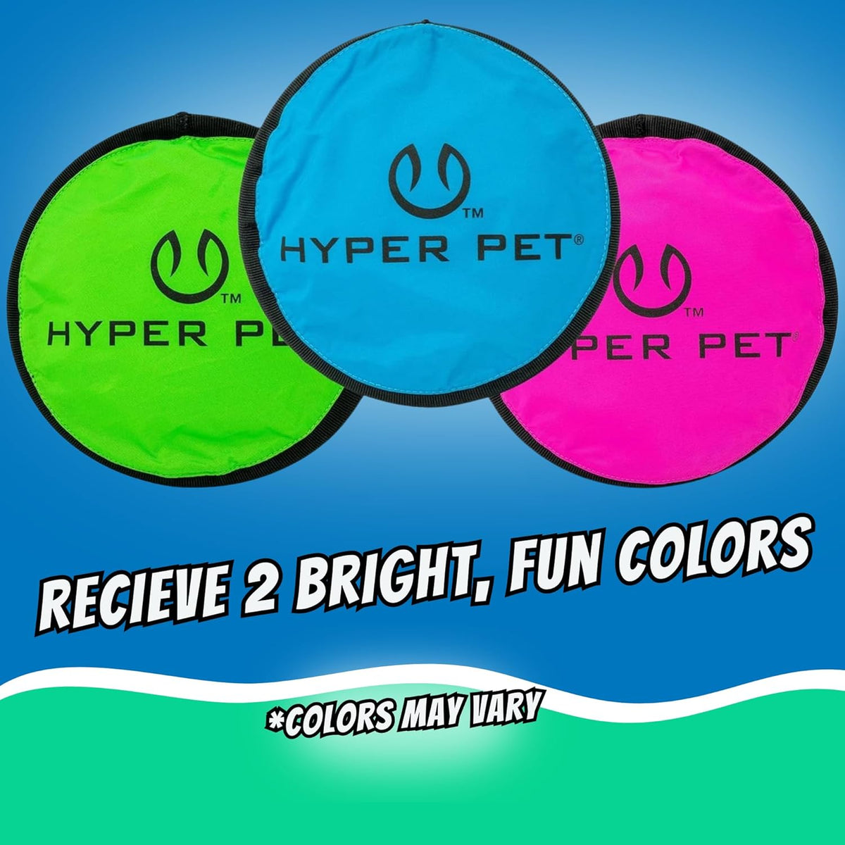 Hyper Pet Flippy Flopper Flying Disc Soft Dog Toy 9 Inch, Floats, 2 Pack