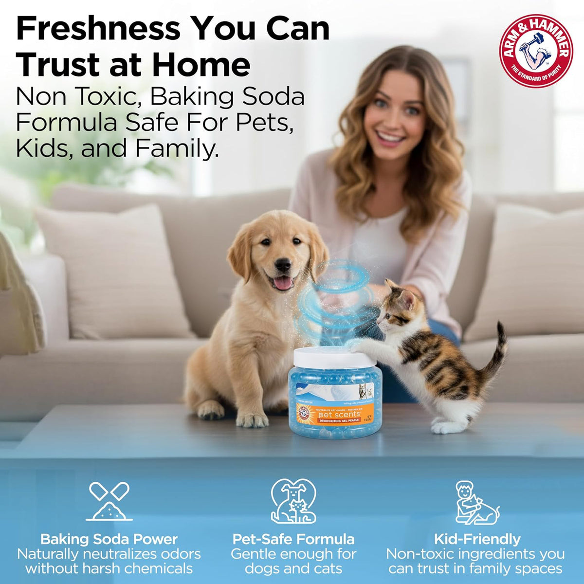 Arm & Hammer Pet Scents Deodorizing Gel Beads, Fresh Breeze, 12 Oz