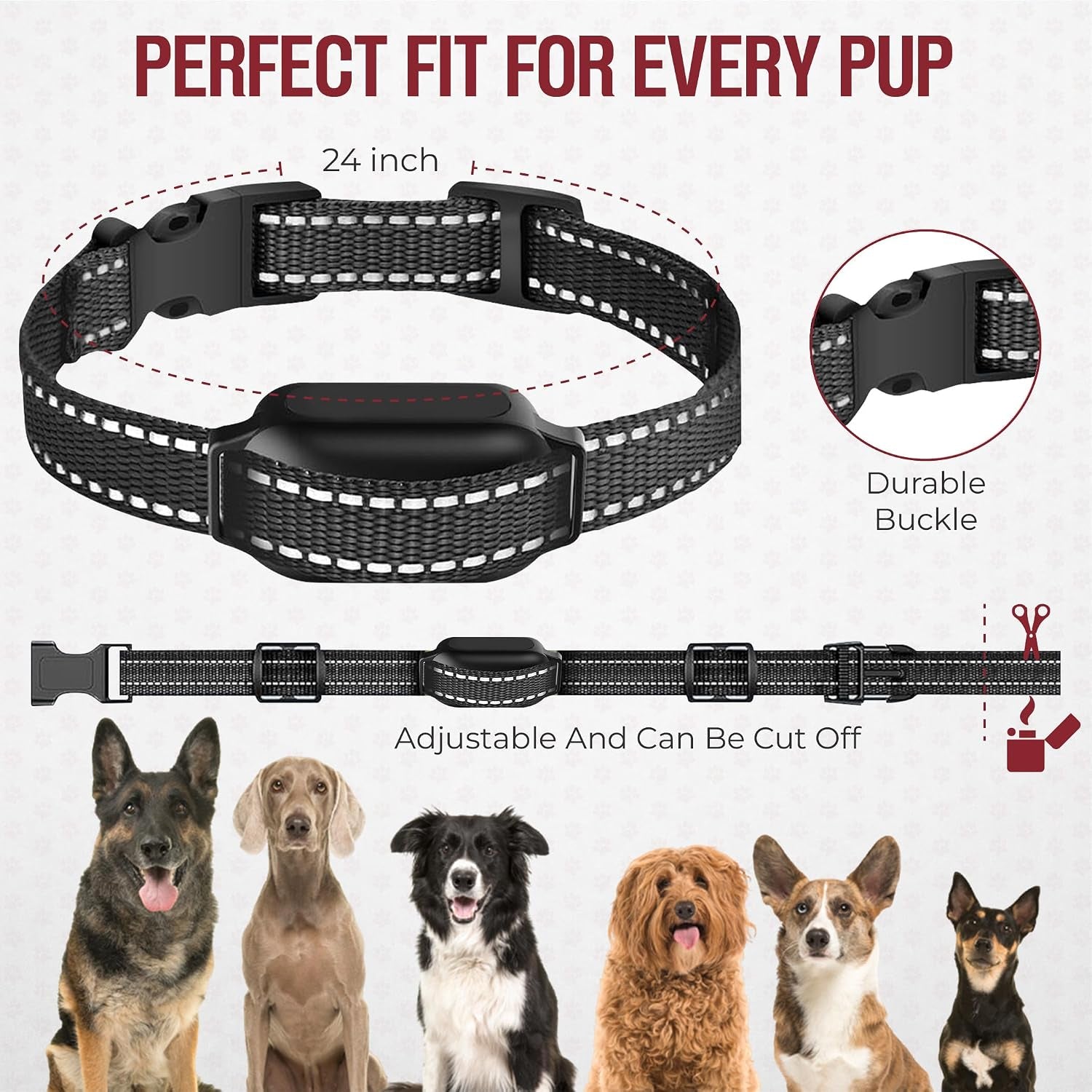 Dog Training Collar with Remote – Beep & Vibration Modes – Adjustable Levels, Waterproof Receiver, Rechargeable Training Collar for Small, Medium & Large Dogs – up to 1000-3300FT of Range
