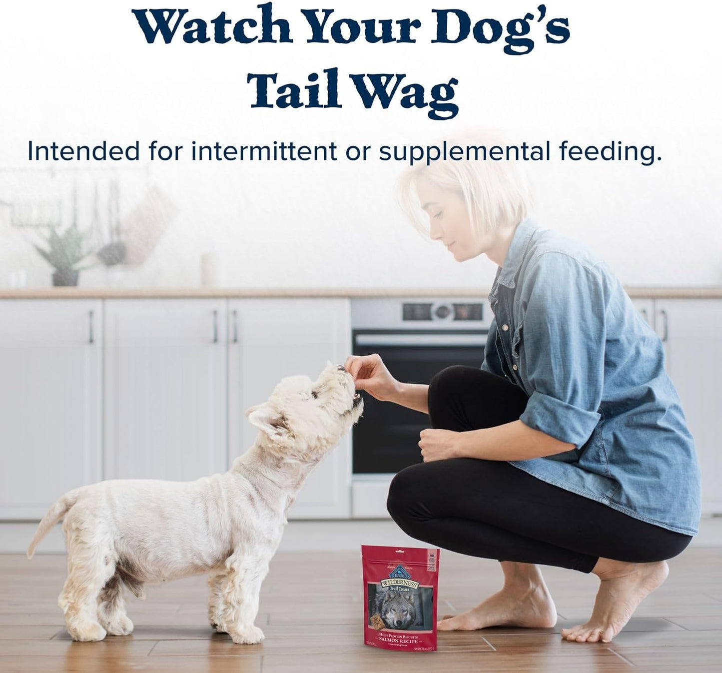 Blue Buffalo Wilderness Trail Treats Crunchy Dog Biscuits, Grain-Free and High-Protein Dog Treats Made with Natural Ingredients, Salmon Recipe 24-Oz Bag