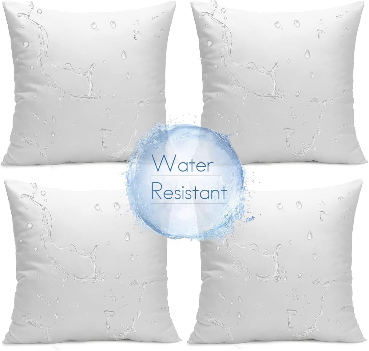 Ashler Outdoor Pillows, 18 X 18 Waterproof Pillow Inserts Set of 4