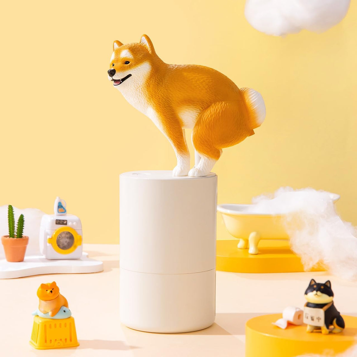 Fun Animal-Shaped Automatic Foam Soap Dispenser, Mame Shiba Inu
