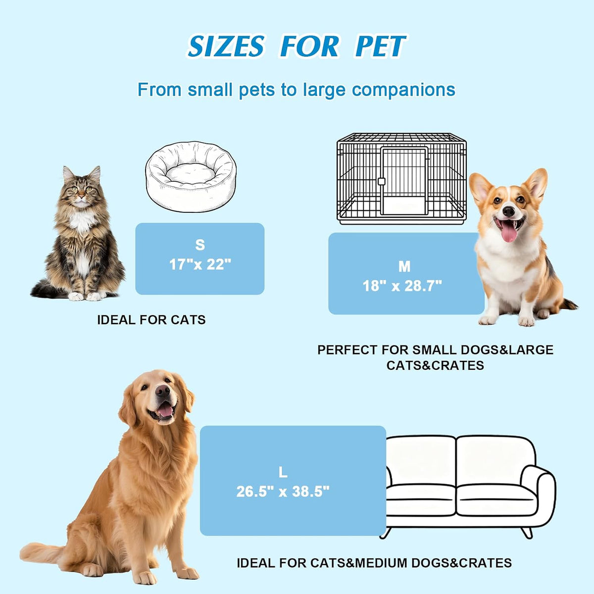 Self Cooling Arc-Chill Fabric, Non-Slip Pet Cooling Mat for Dogs Cats