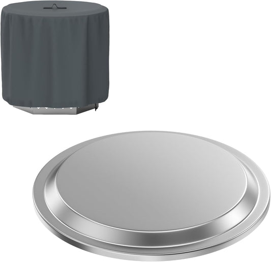 Fire Pit Lid with Cover for Solo Stove Bonfire 2.0 Fire Pits, Stainless Steel Fire Pit Lid with Fire Pit Cover for Solo Summit 19.5" Firepit, Portable Outdoor Fireplace and Camping Accessories