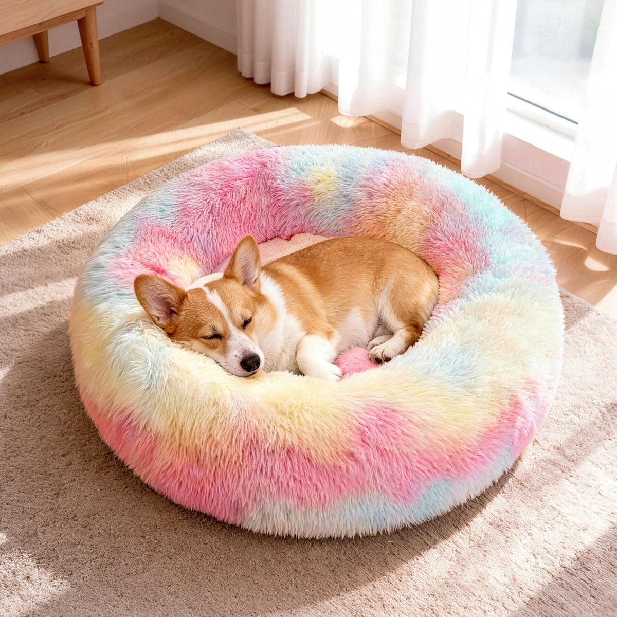 Donut Dog Bed Medium Size Dog, round Cat Beds for Small Dogs