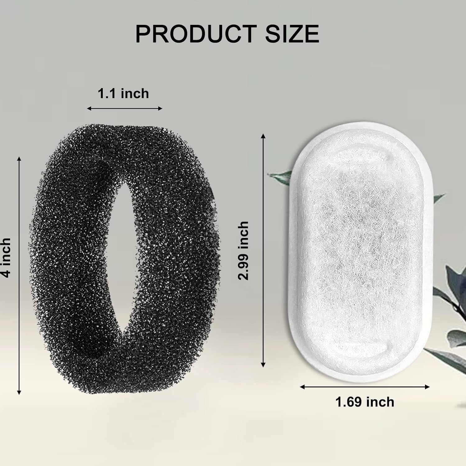 Cat Water Fountain Filters for 108/3.2L& 67Oz/2L Stainless Steel Pet Water Dispenser Fountain Filter Replacement with 8 Sponges (8 Filters&8 Sponges)