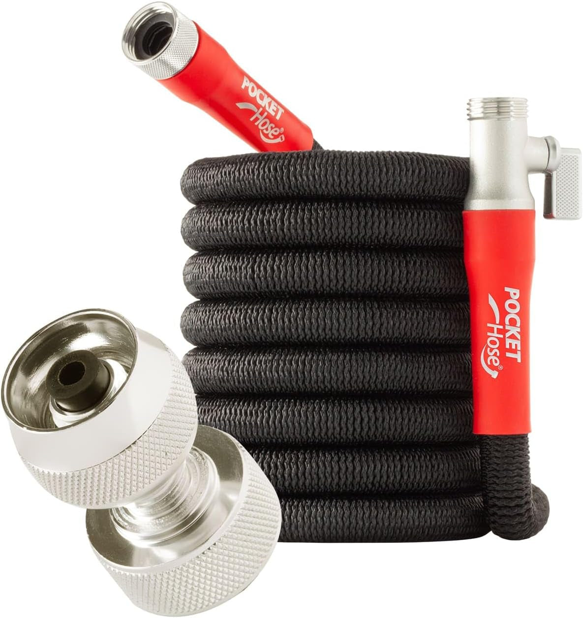 Pocket Hose 50 FT Silver Bullet 2.0 Hose, Turbo Shot Nozzle, Kink-Free