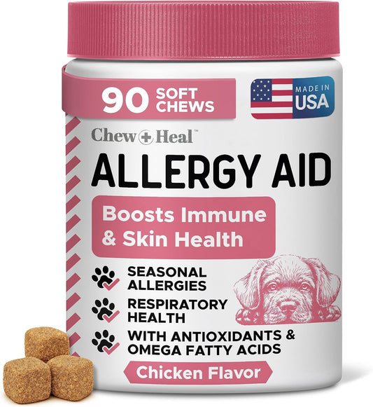 Dog Allergy Chews - 90 Soft Chews for Itchy Skin Relief