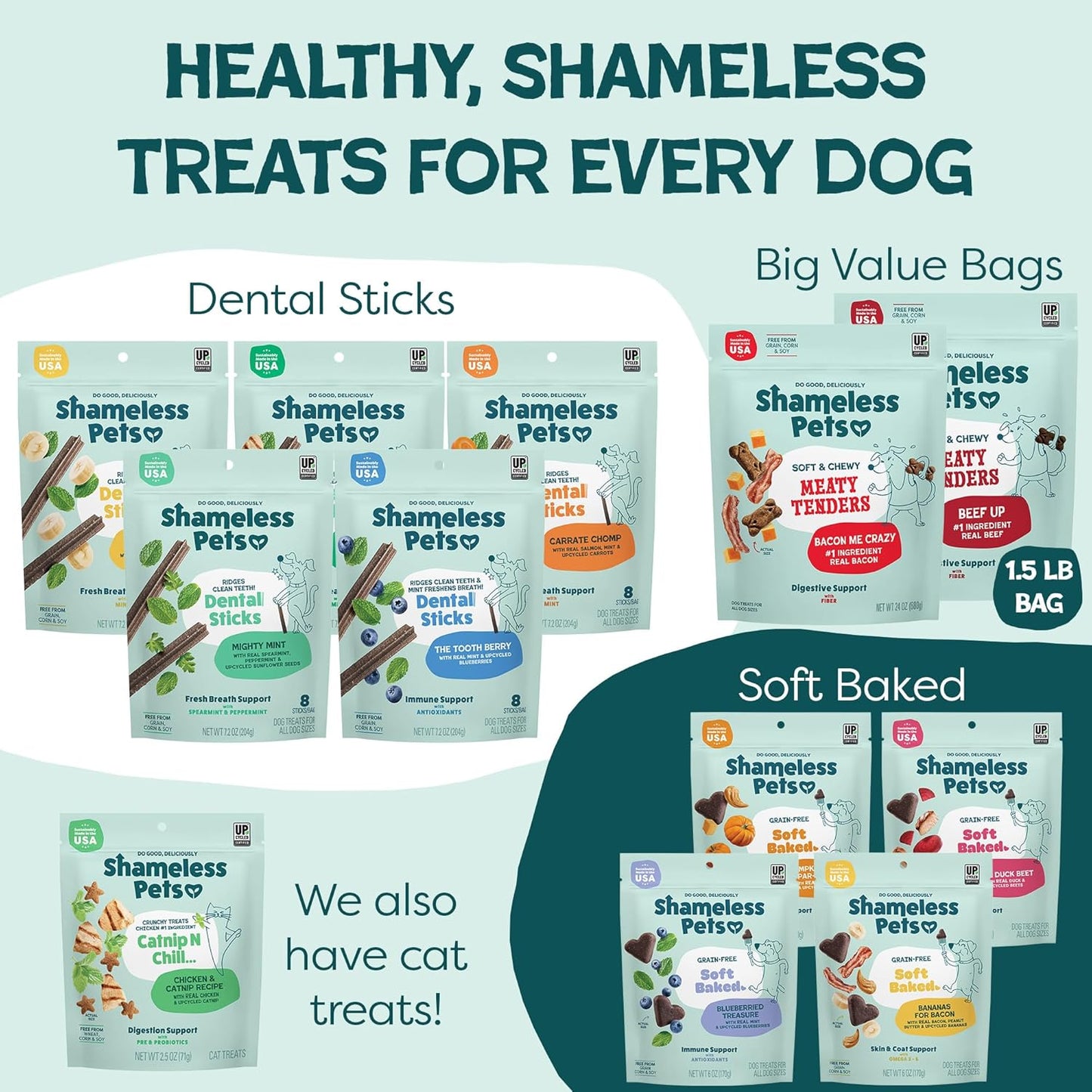 Shameless Pets Soft Dog Treats – Bacon Me Crazy Meaty Tenders, Soft & Chewy Treats for Dogs, Real Bacon 1St Ingredient, Grain Free, Healthy Treats for Small, Medium & Large Dogs, 8Oz
