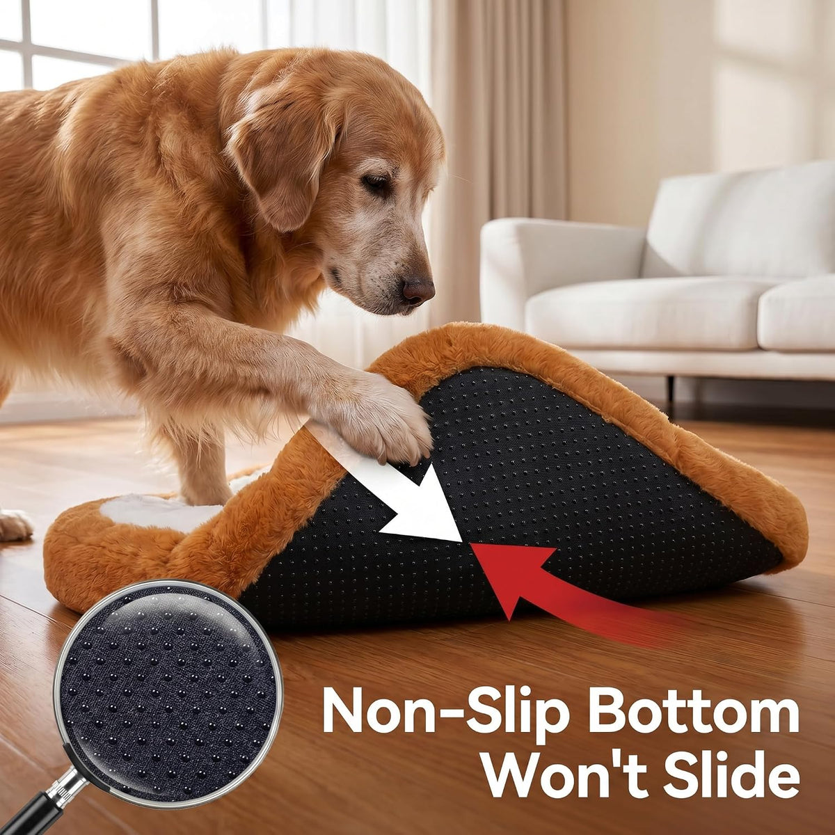 Dog Beds for Small Dogs, Toast Shaped Dog Bed Mats with Orthopedic Foam, Machine Washable Non-Slip Pet Bed, Plush Soft Small Puppy Bed for Indoor