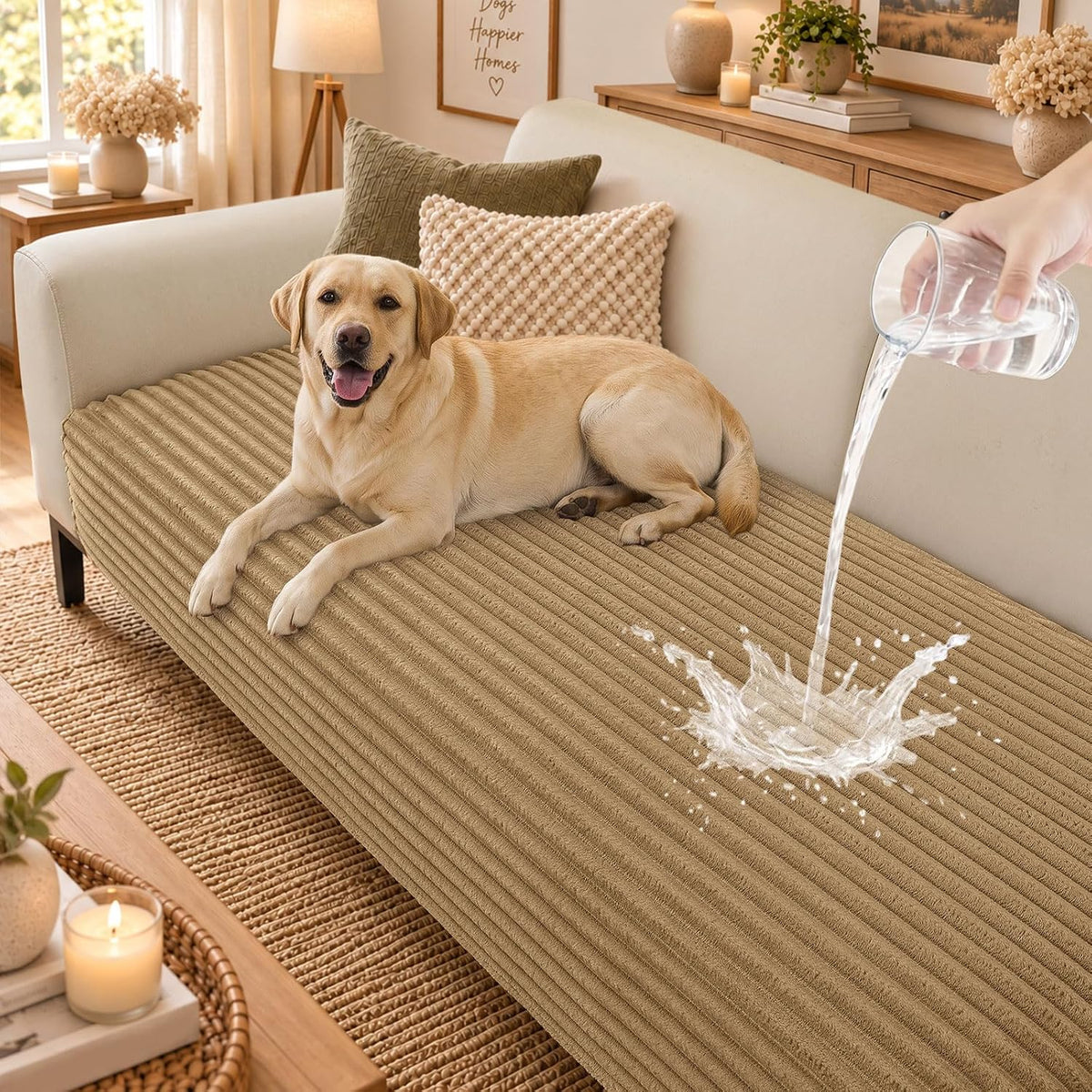 Hyha Waterproof Couch Cover for Dogs, Non-Slip Pet Sofa Covers Washable