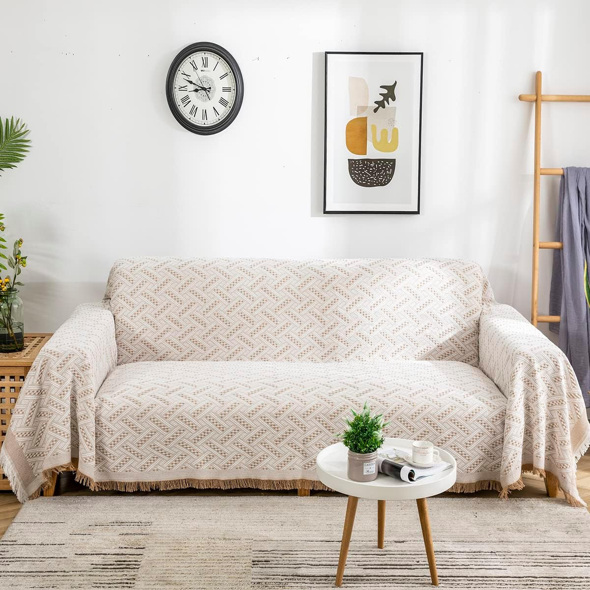 AIVIA Couch Cover Sheet Blanket, 3-4 Cushion Deep Seat Large Sofa Slipcover