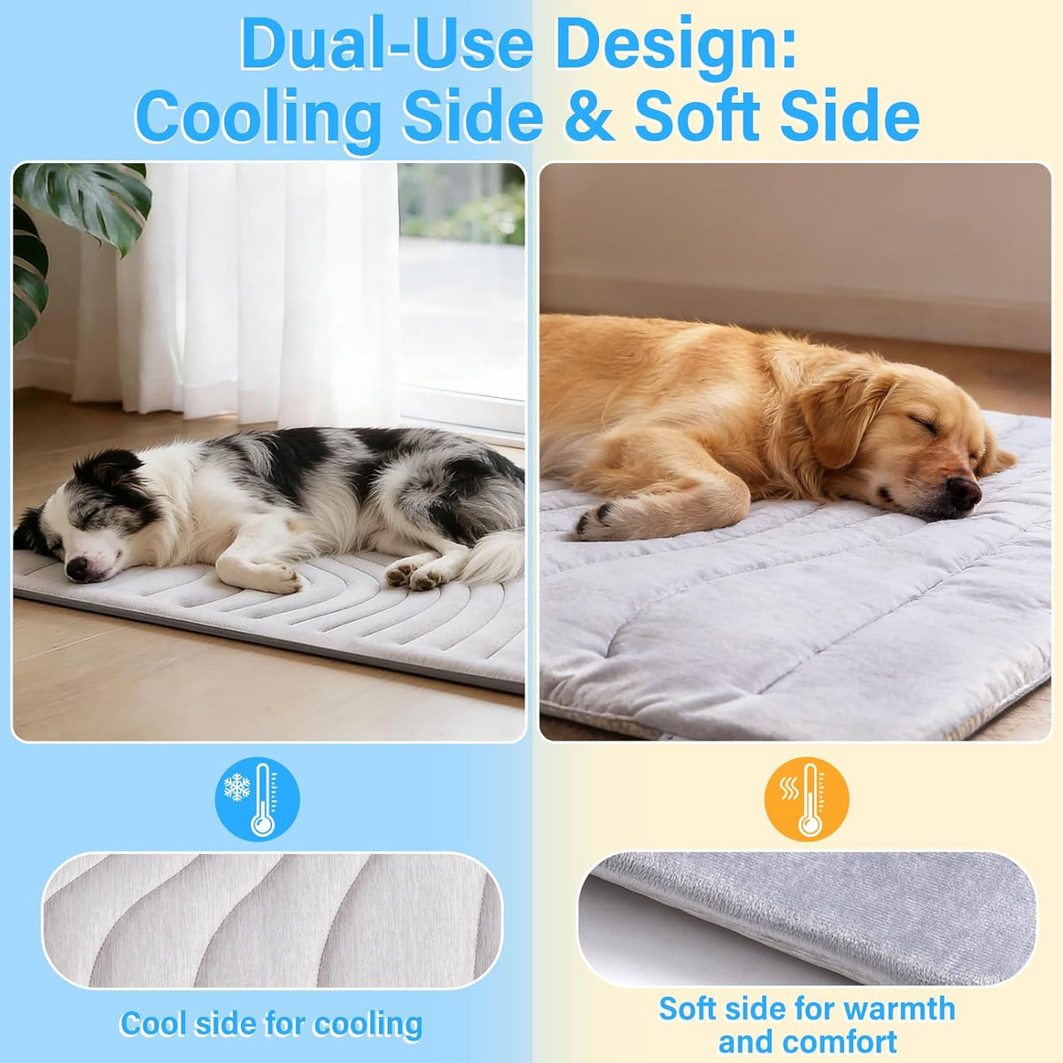 Dog Cooling Mat, 36"X23" Reversible Pad, Scratch-Resistant,Machine Washable