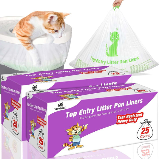 Cat Litter Box Liners Compatible with Top Entry Litter Pans Model