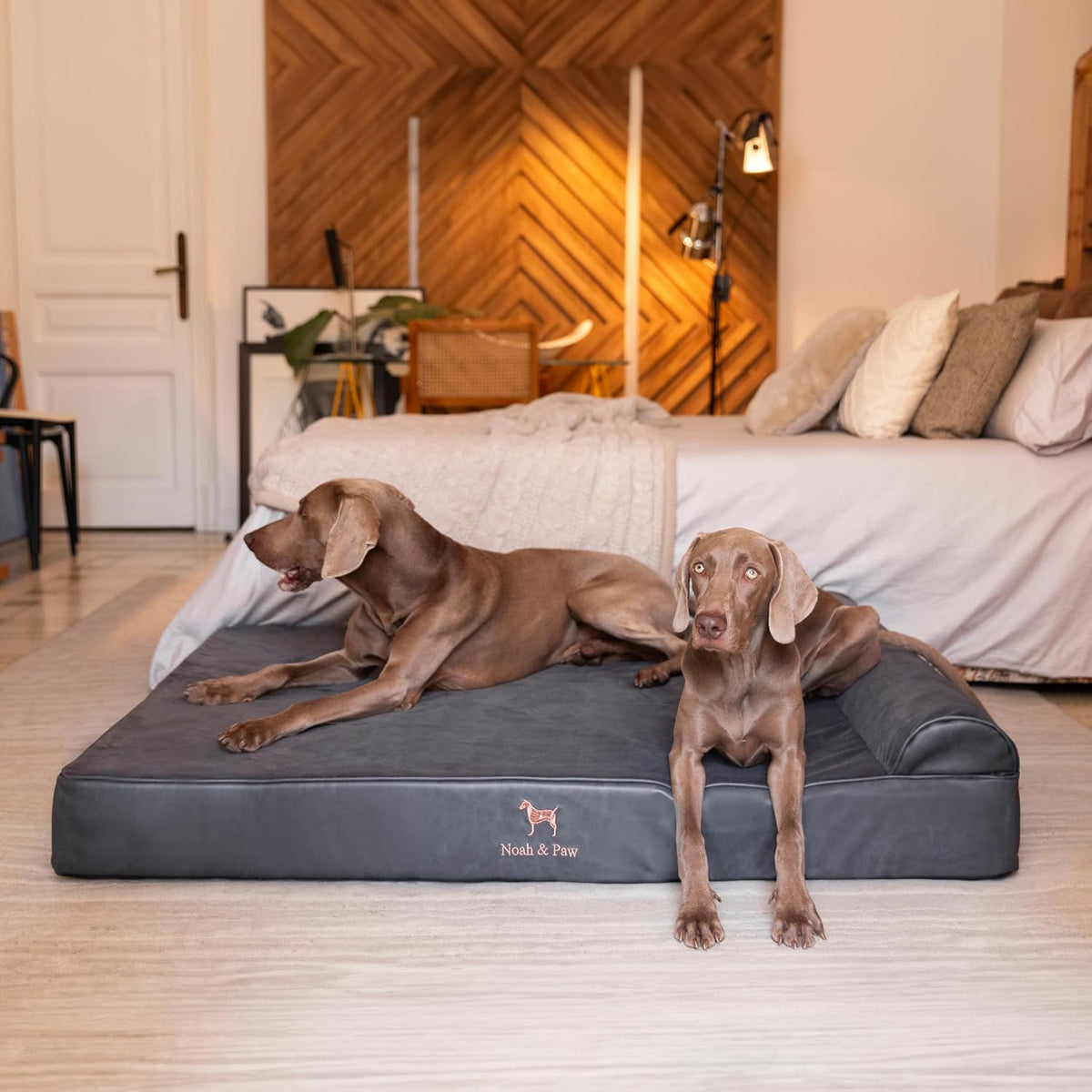 NOAH & PAW XL Dog Bed, 45X35X9.1 Inch, Orthopedic Large Dog Beds, Eggshell Memory Foam Infused with Cooling Gel, Water Resistant, Machine Washable, Includes Inner Cover