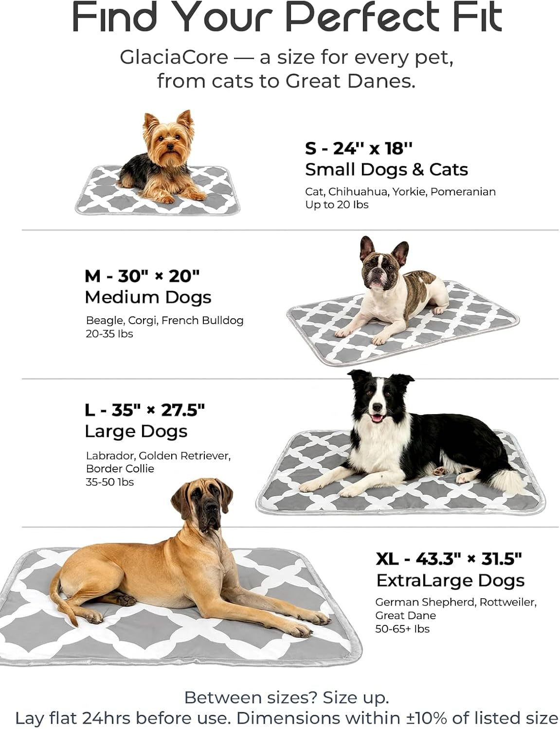 Furrybaby Cooling Mat for Dogs,Stylish Patterns,Self Cooling Indoor Outdoor