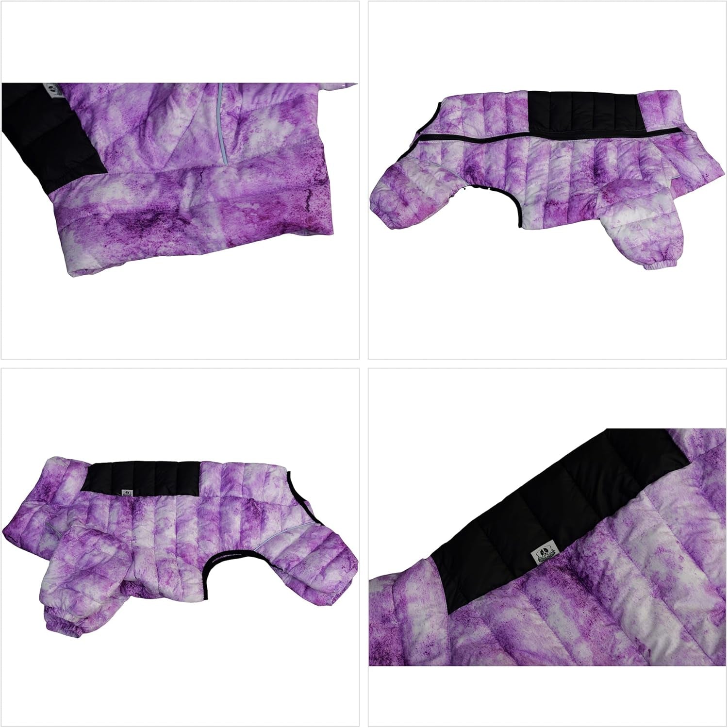 Micai Warm Dog Coat - 4 Legs Covered Waterproof Windproof Reflective Vest, Zippered Adjustable Outdoor Snow Jacket for Small Medium Large Dogs - Purple XXXL