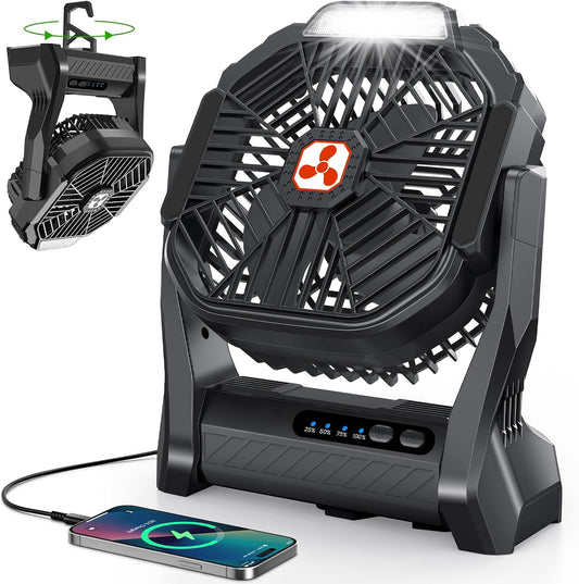 Portable Rechargeable Fan, 20000Mah Cordless Battery Powered Camping Fans