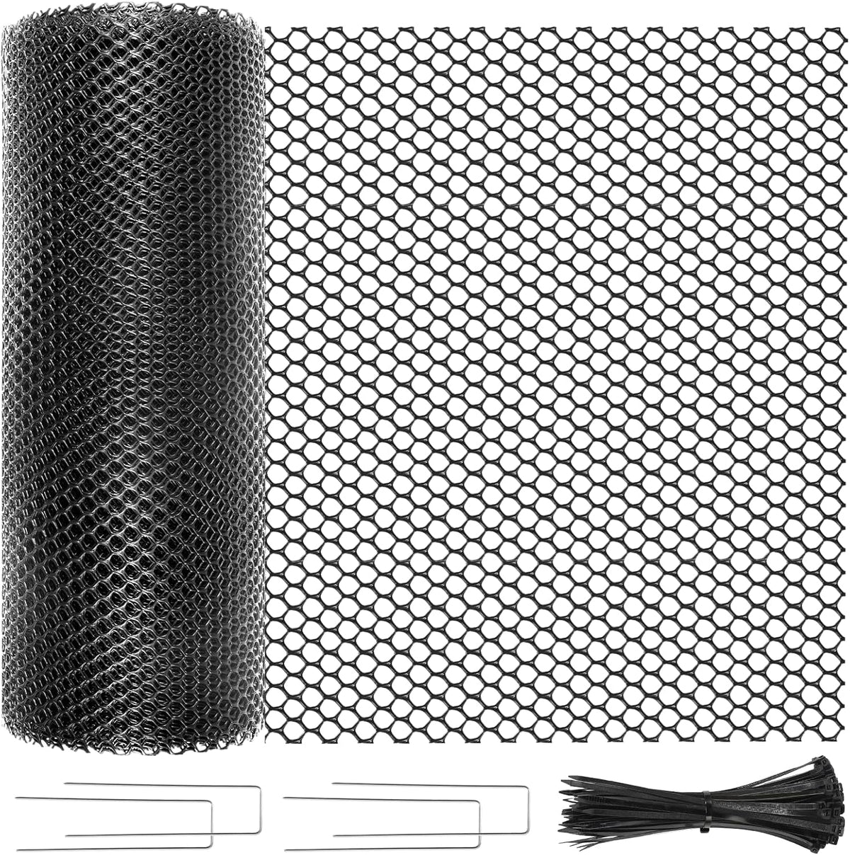 16 Inx50 FT Plastic Chicken Wire Mesh Poultry Netting Garden Fence Black