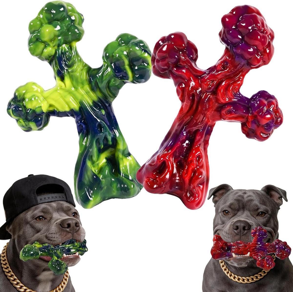 2Pack Treebone Indestructible Dog Chew Toys for Aggressive Chewers